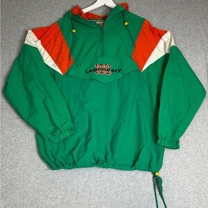 Vintage IOU Pullover Jacket Mens XL Hooded Nylon Windbreaker 90s
